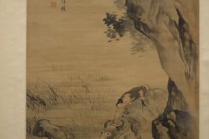 指画牧牛图轴