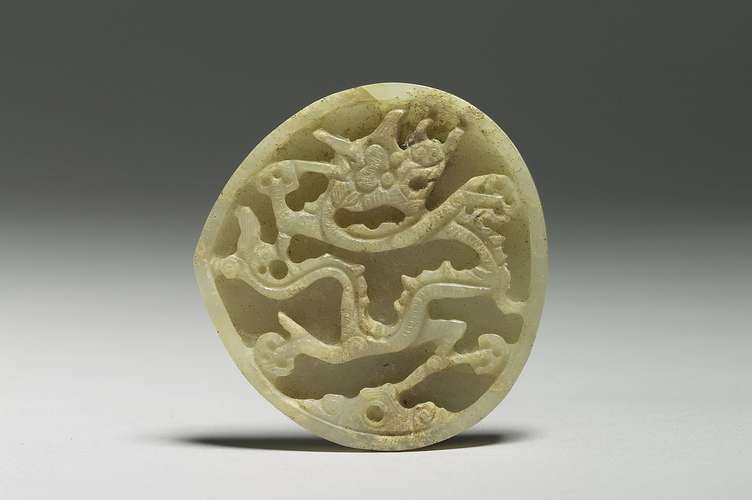 明中晚期 西元1368-1644年 玉龙纹带銙-7